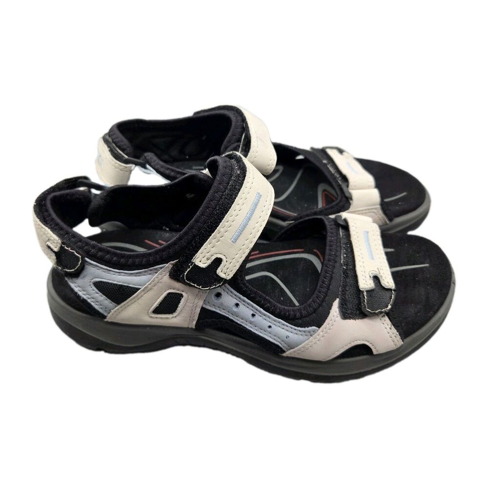 ECCO Women’s Sandals Offroad Yucatan Sport Hiking Bone Blue Leather 37/ US 6-6.5
